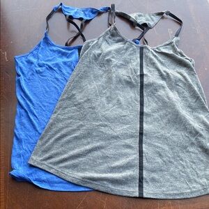 Calvin Klein Performance set of 2 Gray and Blue Women's Tank Tops size Small